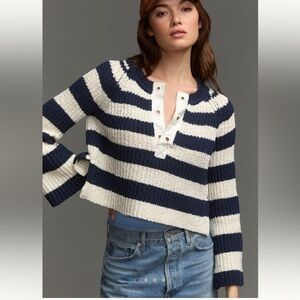 Anthropologie Pilcro Bell-Sleeve Henley Sweater NWT size XL